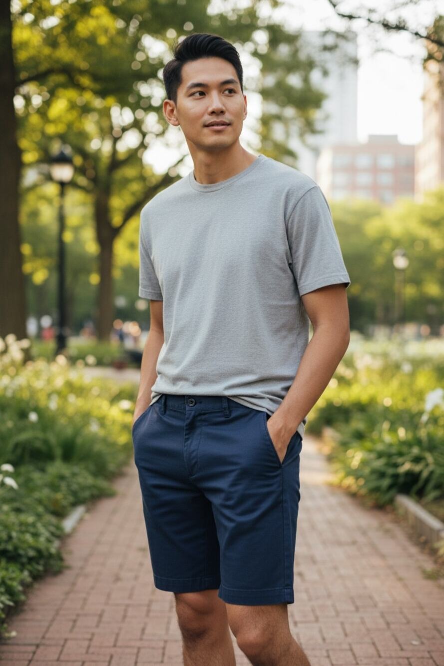 WESTZEROONE Navy Blue Knit Shorts Casual Summer Preppy Stretch Chino 40 NWT
